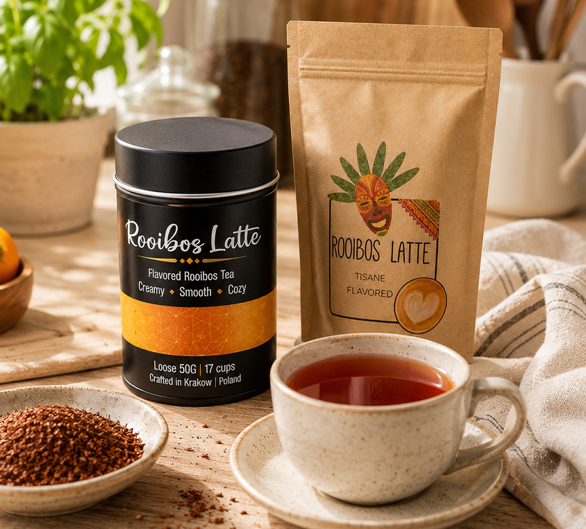 Rooibos Latte Leo Tea w kubku prezentowym
